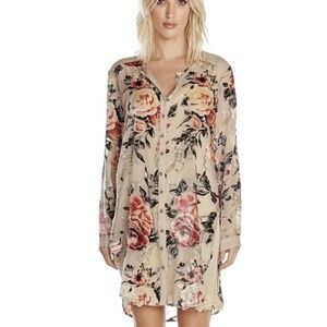 ARATTA Silent Journey Savannah Phillips Burnout Velvet Floral Tunic Sz L NEW